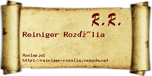 Reiniger Rozália névjegykártya